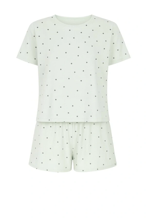 Pijama Feminino Short doll manga curta verde claro Kwi