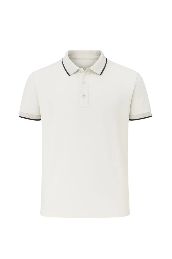 Polo masculina detalhe gola e manga Kwi