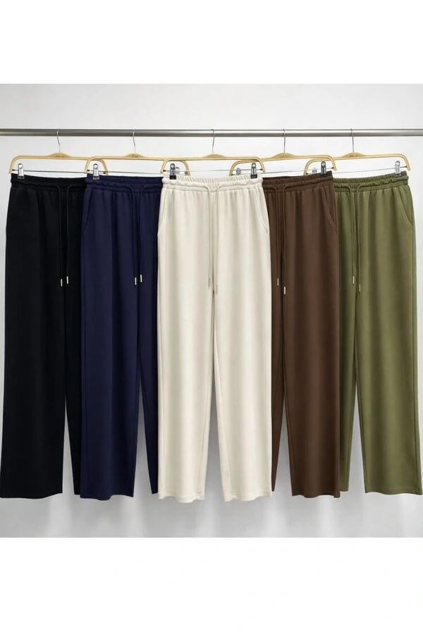 Calça feminina reta em neoprene com cordão Kwi