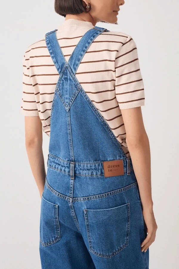 Jardineira jeans barrel confort Dress to