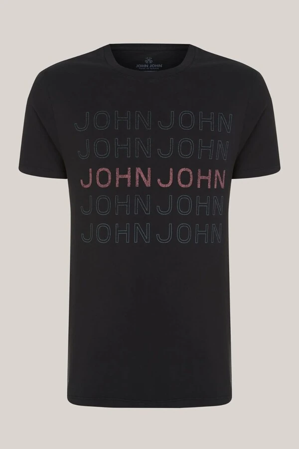 Camiseta slim fit 5 John black John John