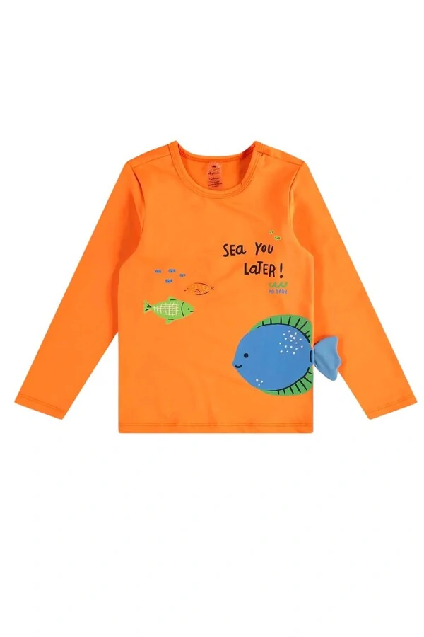 Conjunto camiseta e sunga boxer em malha uv fps+50 Up Baby