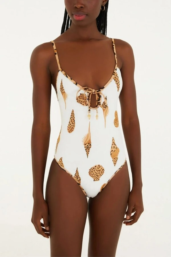 Maiô double concha pintada Farm