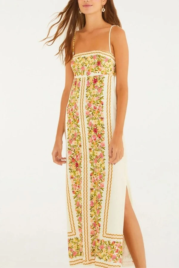 Vestido flor de fruta lenço Farm