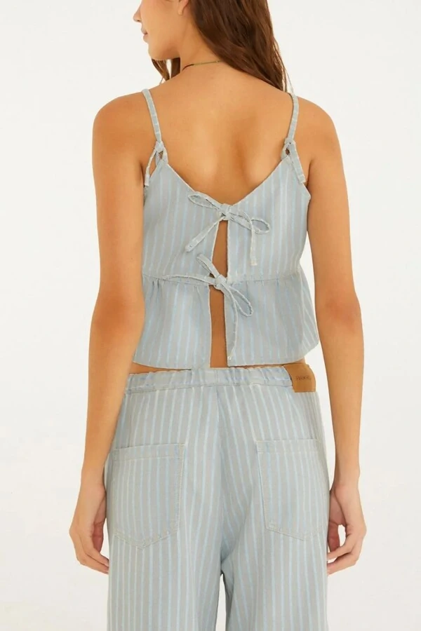 Top jeans listrado Farm