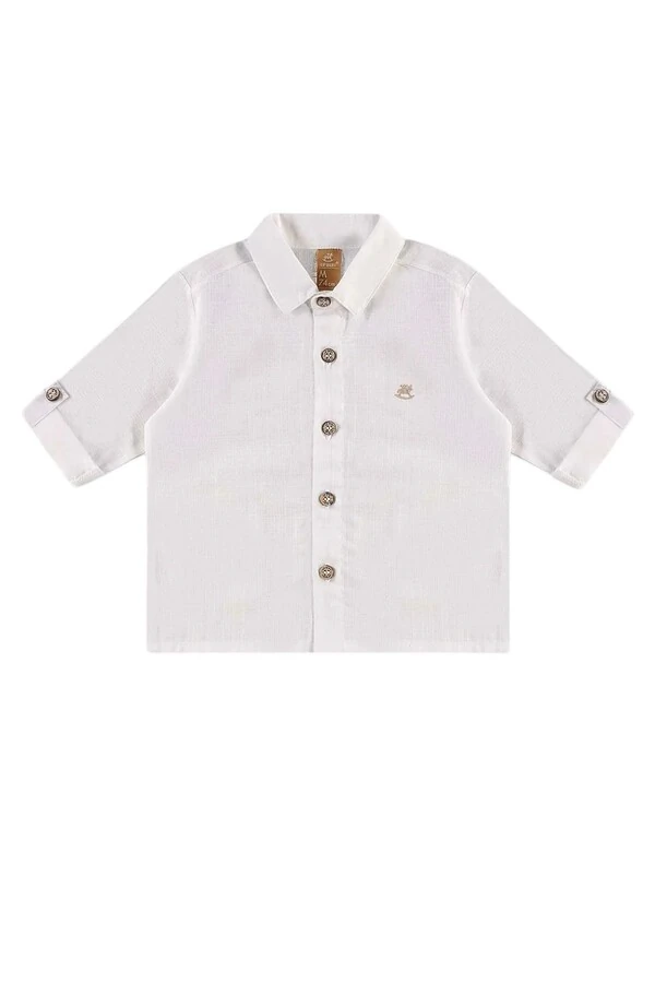 Camisa manga longa em tecido Up Baby