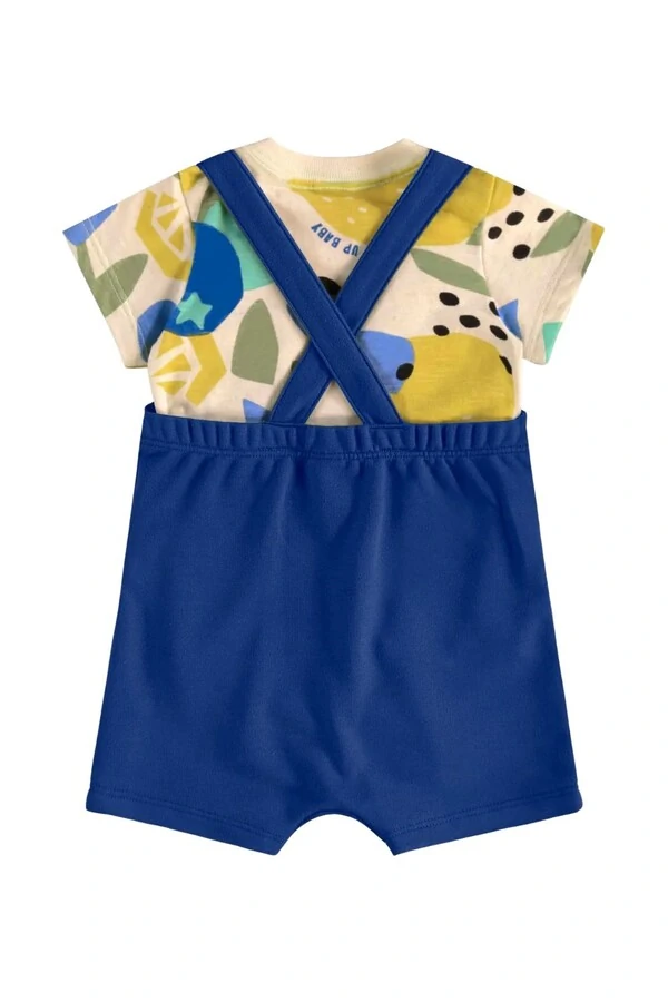 Conjunto body malha flame e jardineira moletom Up Baby