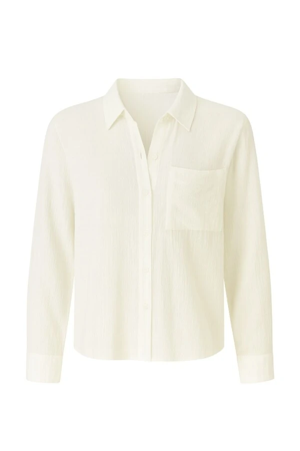 Camisa feminina ML com bolso Kwi