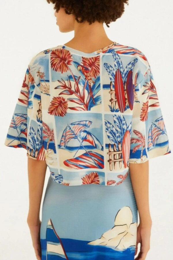 Tshirt cropped diario de verão Farm