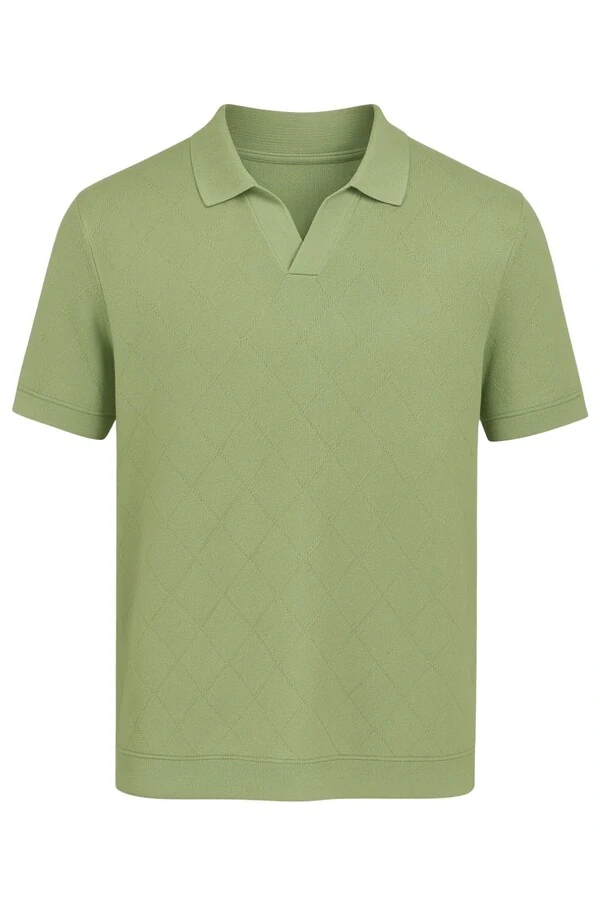 Polo tricot com decote em v Kwi
