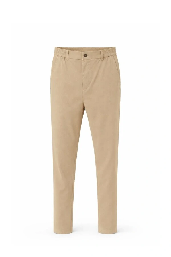 Calça masculina slim com cós elástico Kwi