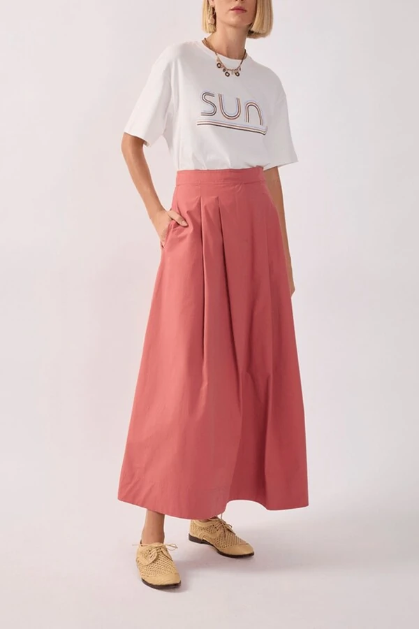 Saia midi algodão alfaiataria Dress to