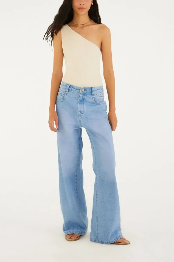 Calça jeans cintura media gancho baixo Farm
