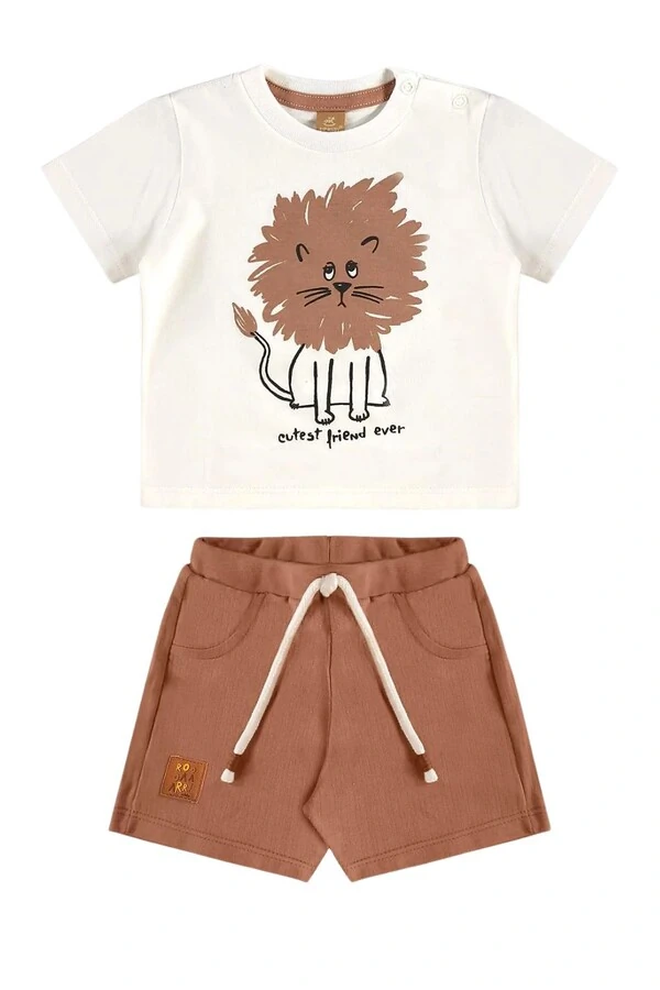 Conjunto camiseta malha e bermuda malhão rustic Up Baby