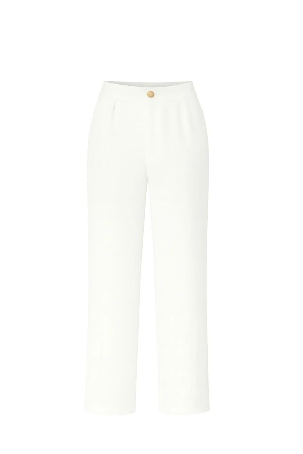Calça feminina com pregas Kwi