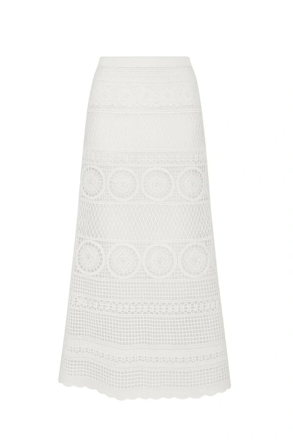 Saia midi crochê mandala Kwi
