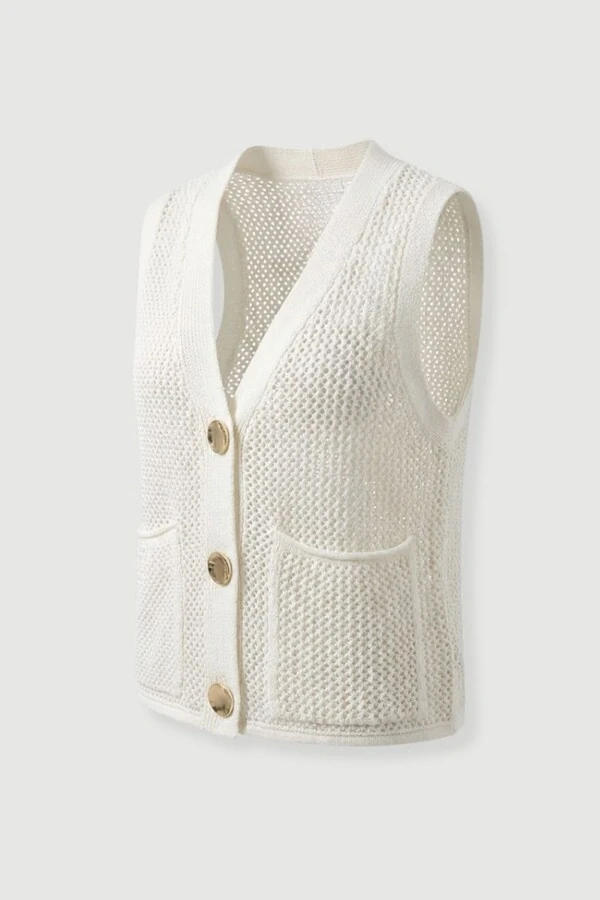 Colete feminino em tricot vazado Kwi