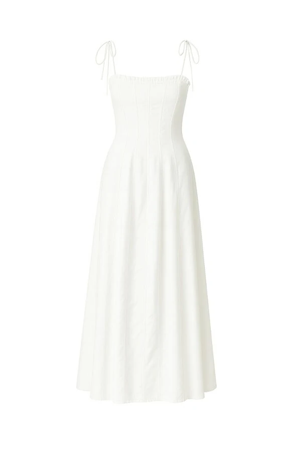 Vestido longo tricoline Kwi