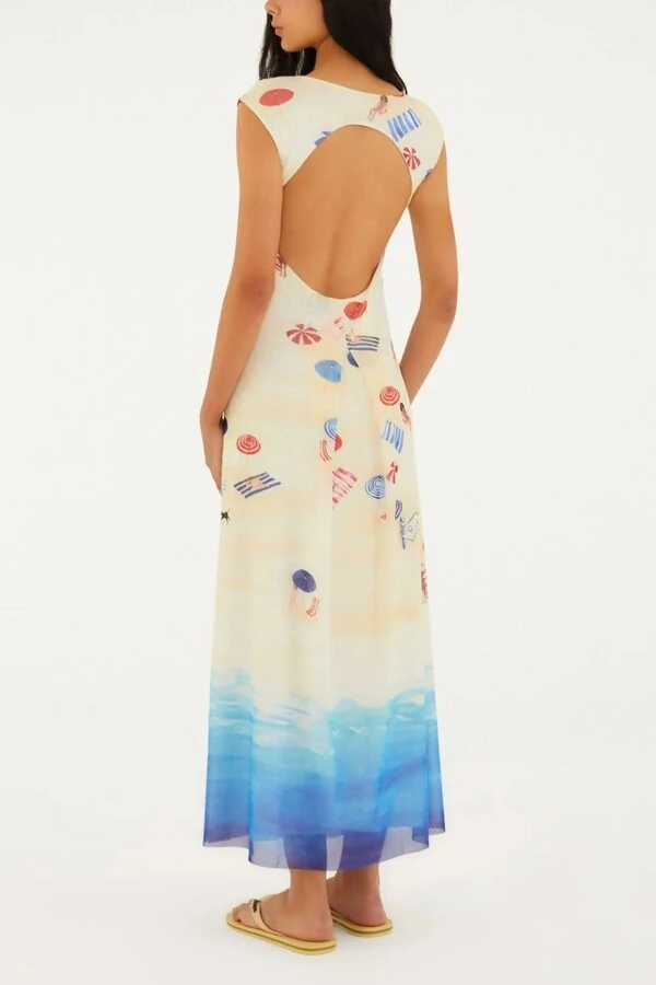 Vestido tule praia de poa Farm