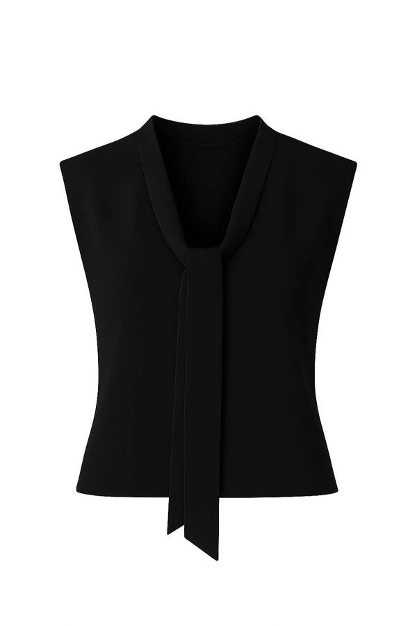 Blusa gola de laço tricot Kwi