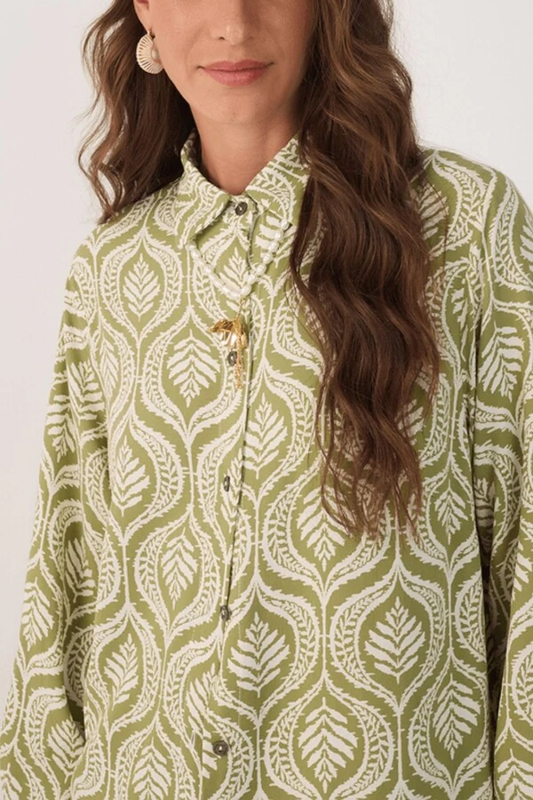 Camisa crepe estampa jardim Dress to