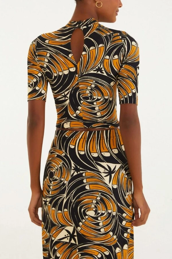 Blusa cropped leque de tucano Farm