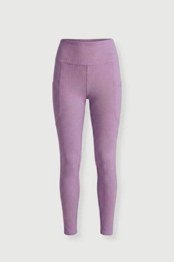 Calça legging canelada com bolso lateral Kwi