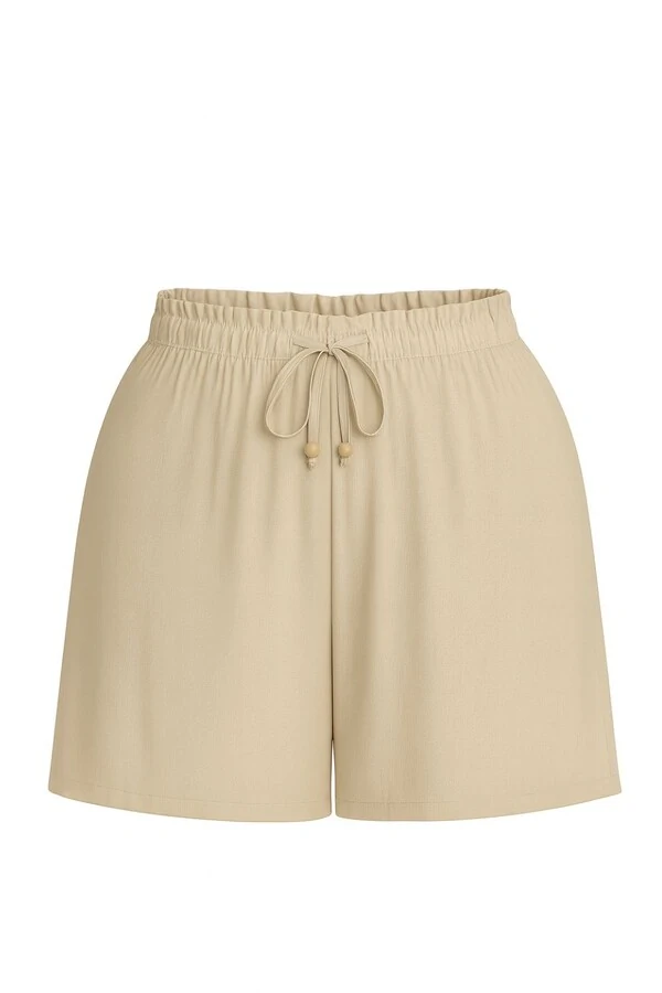 Short feminino plus size com amarração Kwi