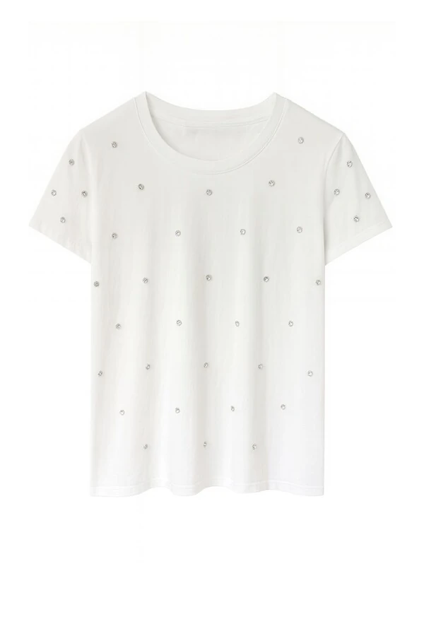 Tshirt com aplicação de strass Kwi