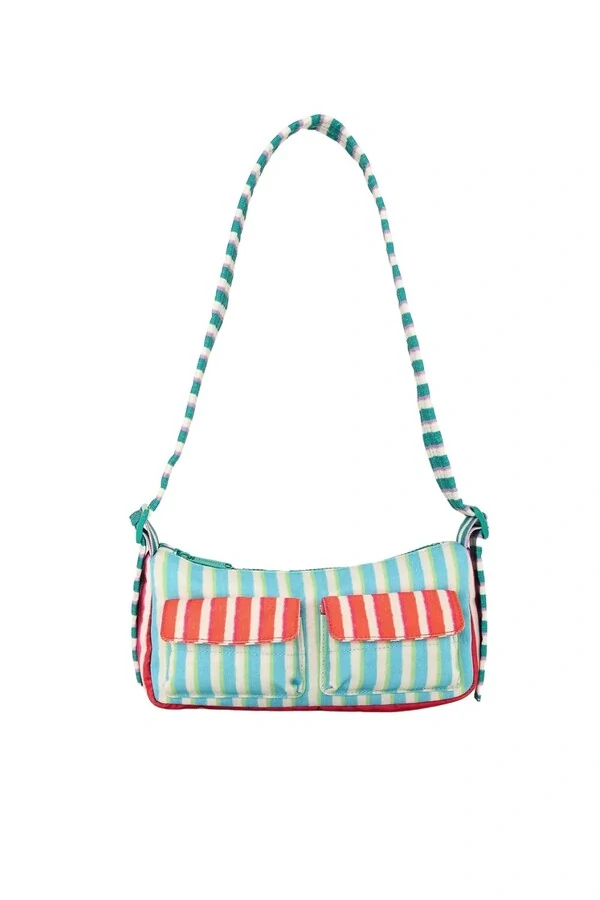 Bolsa baguete listrado rio Farm