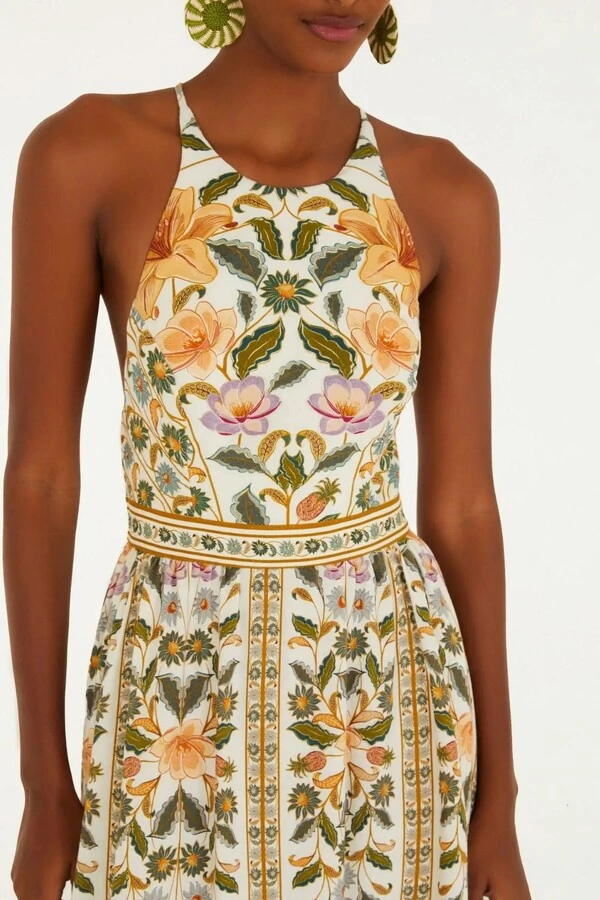 Vestido longo sem manga marcelle Farm