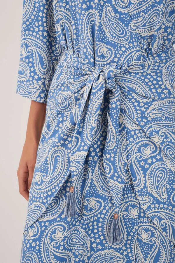 Vestido cropped crepe estampa céu sereno Dress to