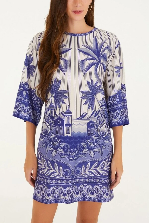 Vestido tshirt big afeto tropical Farm