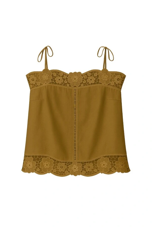 Blusa alça algodão com renda Kwi