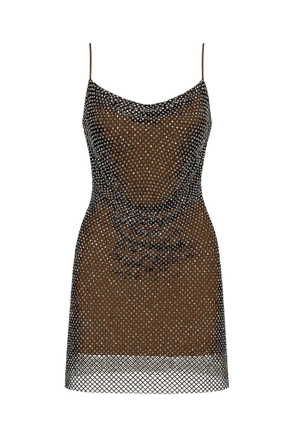 Vestido curto rede brilho Kwi