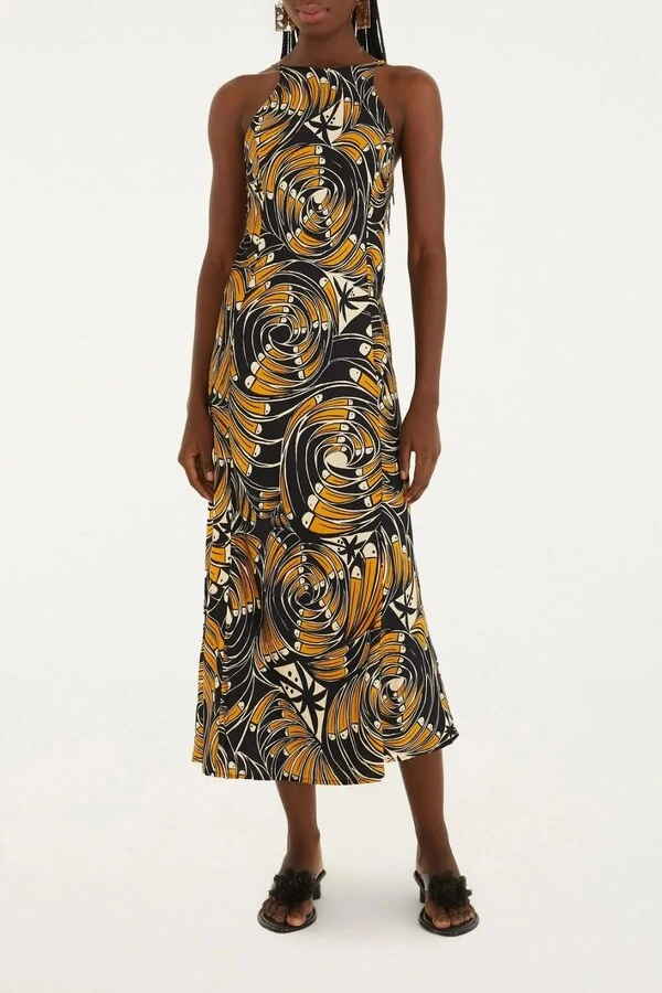 Vestido cropped leque de tucanos Farm
