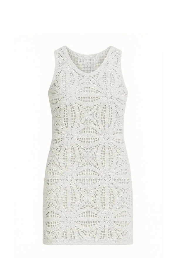 Vestido feminino mídi crochê Kwi