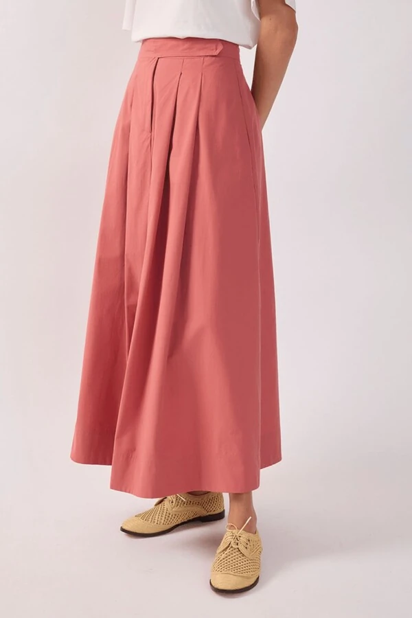 Saia midi algodão alfaiataria Dress to