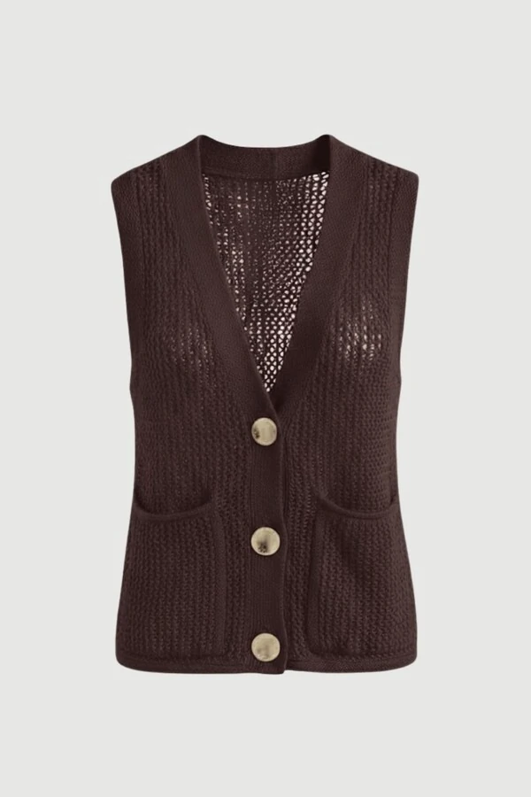 Colete feminino em tricot vazado Kwi