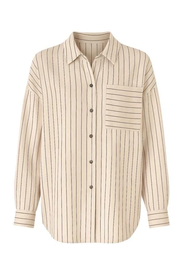 Camisa listrada com bolso Kwi