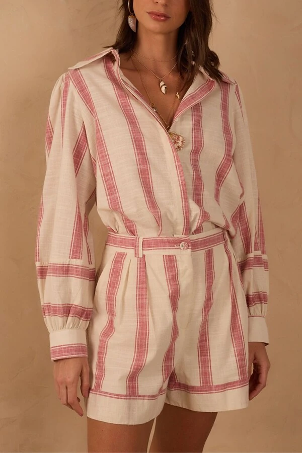 Camisa algodão listrada Dress to