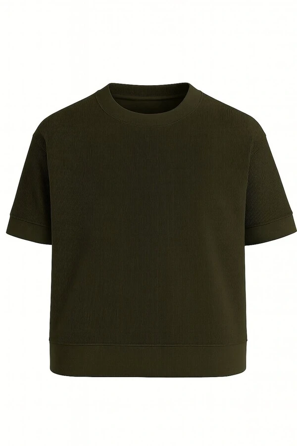 Camiseta masculina de malha c/ textura Kwi