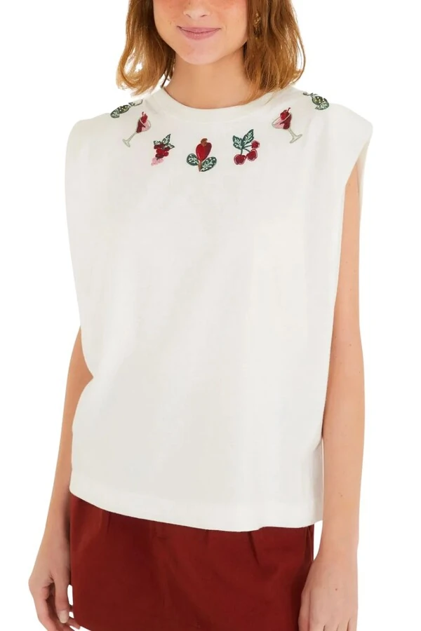 Tshirt bordada coquetel tropical Farm
