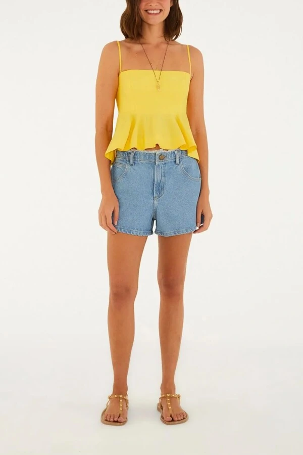 Short jeans textura Farm