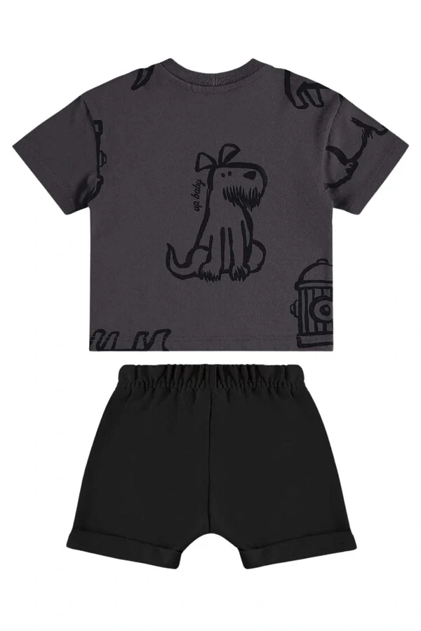 Conjunto camiseta malha e bermuda moletom Up Baby