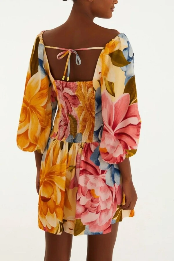 Vestido curto floral rebeca Farm