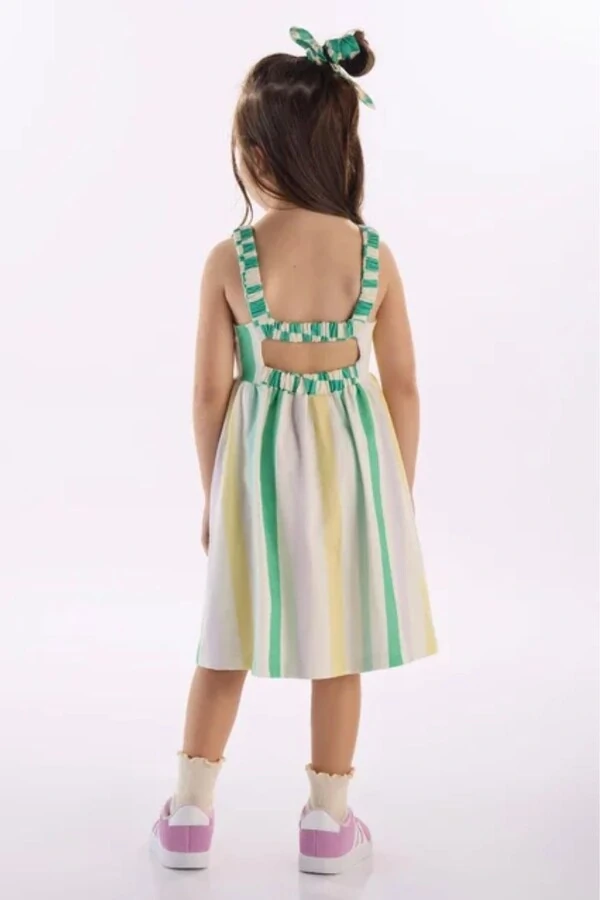 Vestido alças em cotton com detalhe linho Três e Já