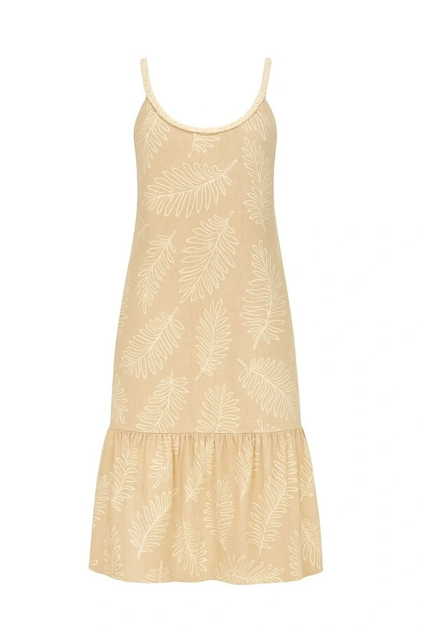 Vestido bordado com cinto cordão Kwi