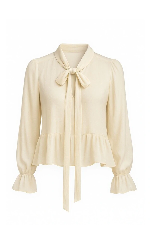 Blusa de chifon com amarração Kwi