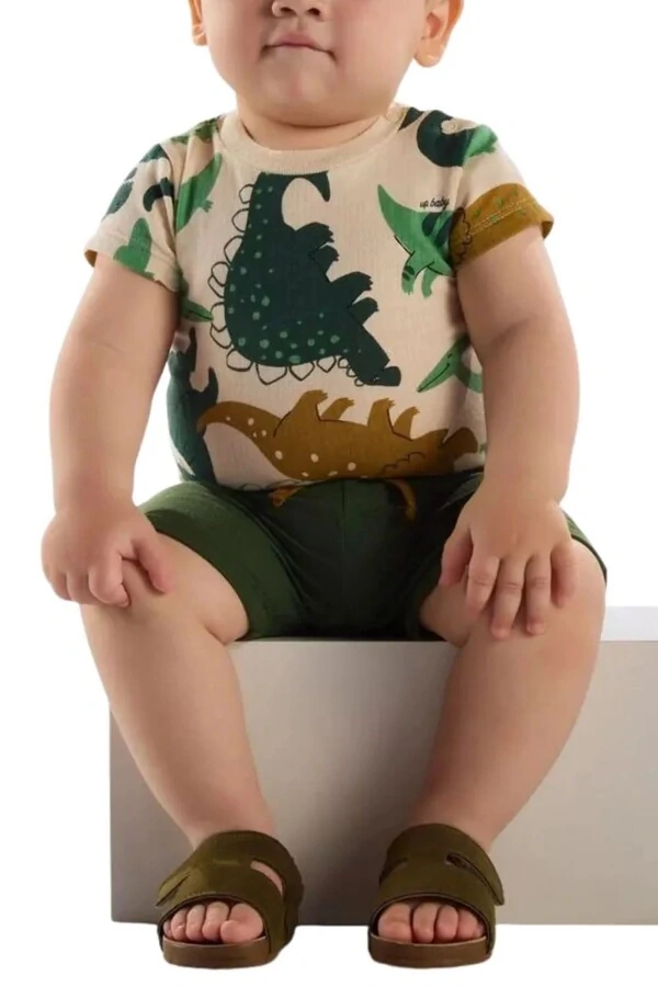 Conjunto body malhão rustic e bermuda moletom s/ felpa Up Baby